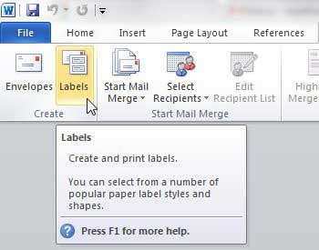 How To Print Address Labels In Excel 2010