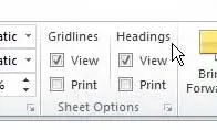 Remove Column Headers In Excel 2010