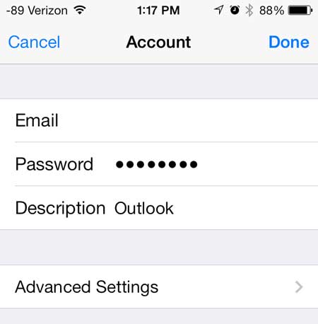 how to change my email password from my phone