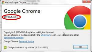 find your google chrome version number