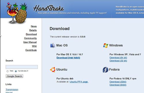 download Handbrake as an iPod video converter