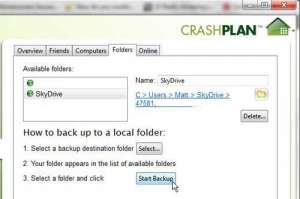 how to backup to skydrive from windows