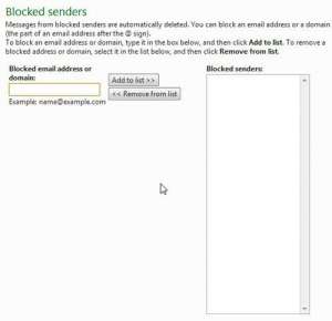 how to block an email address in hotmail