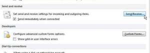how to change the send and receive settings in outlook 2010