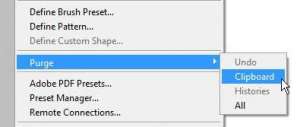 how to clear the clipboard in photoshop cs5