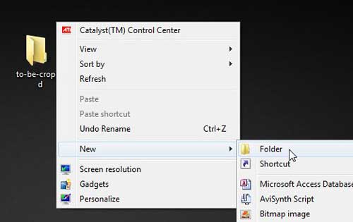 create new folders for the images you want to crop