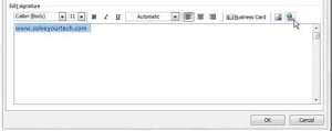 how to add a link to your signature in Outlook 2010