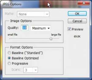 click OK to complete the how to convert psd to jpeg in photoshop cs5 process