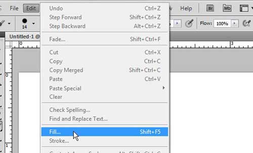 click Fill from the Photoshop Edit menu