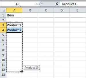 how to automatically number rows in excel 2010