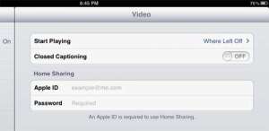 how to turn on closed captioning for video on ipad 2