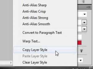 how to copy a layer style to another layer in photoshop cs5