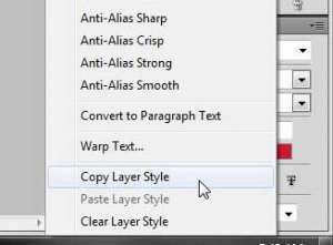 how to copy a layer style to another layer in photoshop cs5