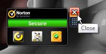 how to turn off the Norton 360 desktop gadget