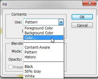 how to fill a a background layer in photoshop cs5