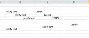 how to justify text in excel 2010