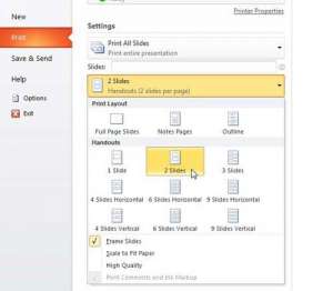 how do you print handouts in powerpoint 2010