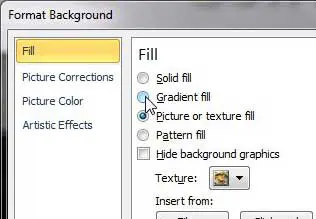 how to use a gradient as a background in powerpoint 2010