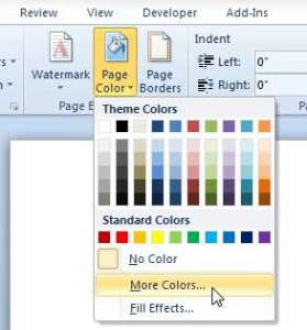 how to change background color in word 2010