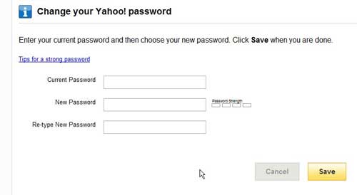 replace old yahoo password