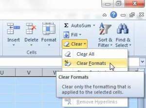 how to clear all cell formatting in excel 2010