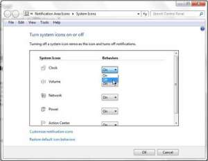 how to disable the clock in windows7