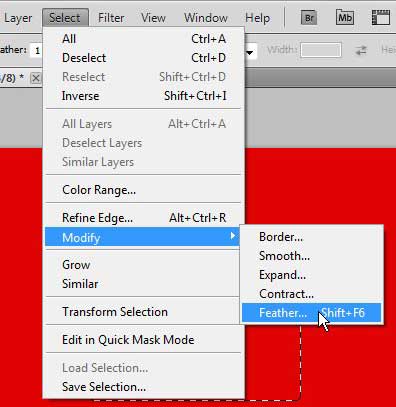 how to feather a selection in photoshop cs5