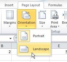 how to print a page horizontally in excel 2010