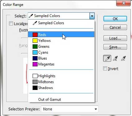 select a color range in photoshop cs5