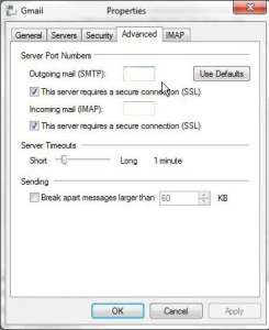 how to change a port setting in windows live mail