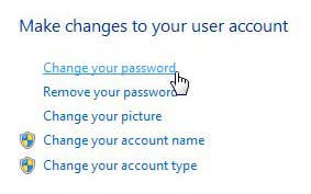 change your password link