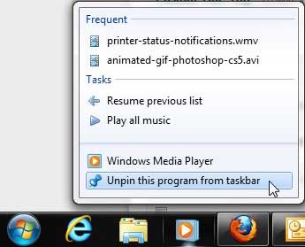 remove program icon from taskbar