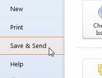 powerpoint 2010 save and send button
