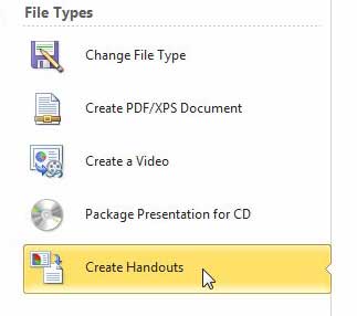 how to save powerpoint file as word doc