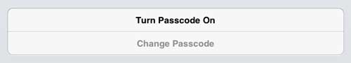 turn on passcode