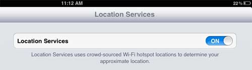 turn off location services option