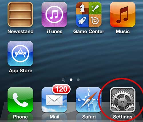 iphone 5 settings menu