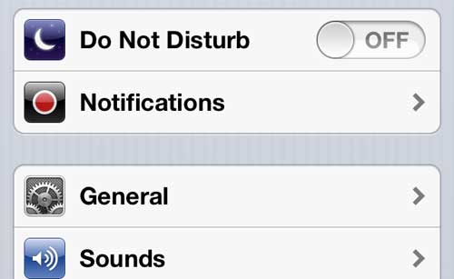 general option on the iphone 5 settings menu