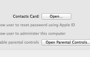 open the contacts card menu