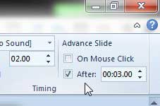 how to set time between slides in powerpoint 2010