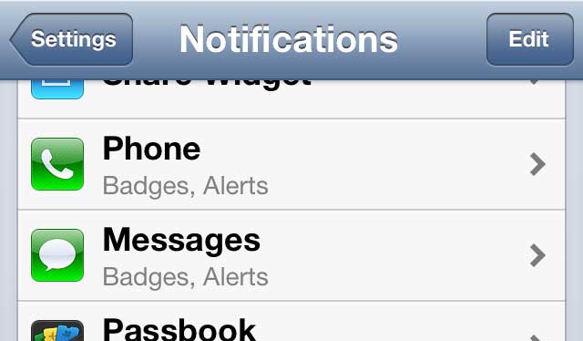 iphone 5 message notification options