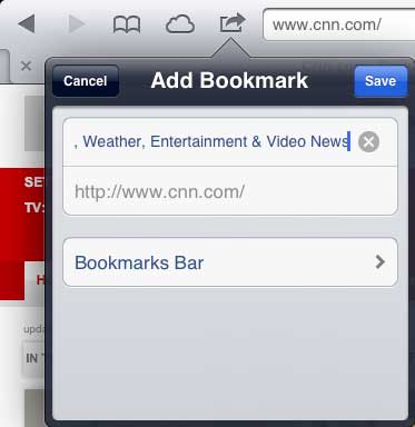 save the new bookmark