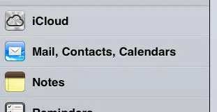 open iPad icloud menu