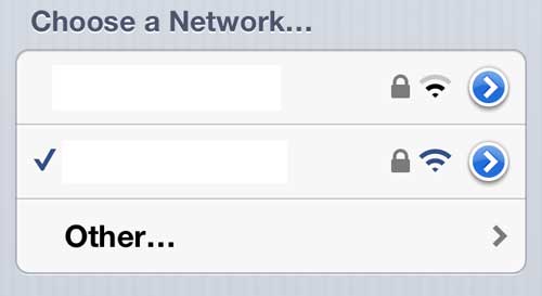 Choose the network for which you need to change the password