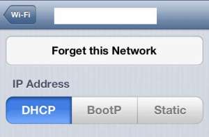 Tap the "Forget this Network" button