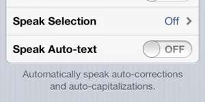 Disable the Speak Auto-text option