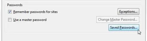 Click the "Saved Passwords" button