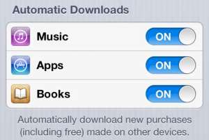 iphone 5 automatic downloads