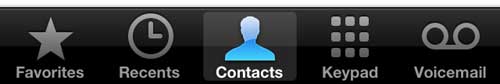 Open the Contacts screen