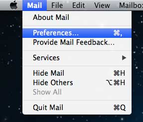 Open Mail Preferences